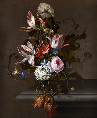 Anna Ruysch, Fleurs dans un vase en verre