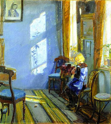 Anna Ancher, Soleil dans la pièce bleue
