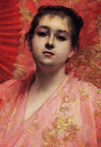 Portrait de Georges Achille-Fould en japonaise par Léon Comerre