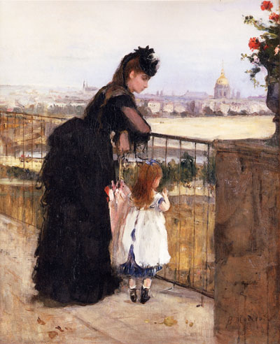 Berthe Morisot, Dame et enfant sur la terrasse des Morisot, rue Franklin