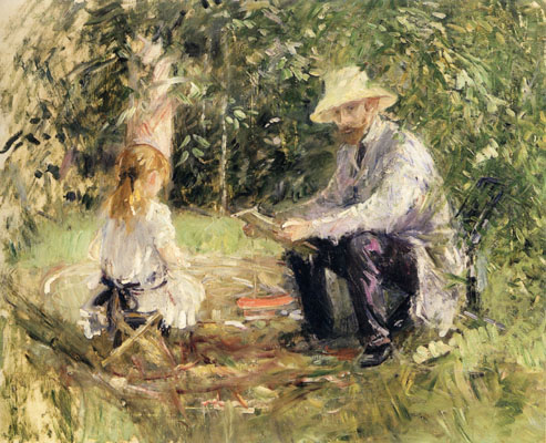 Berthe Morisot, Eugène Manet et Julie au jardin