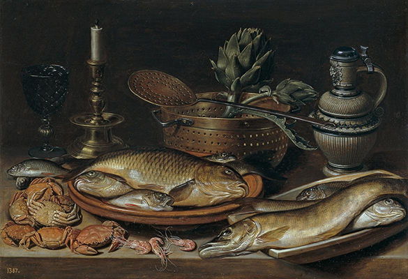 Clara Peeters. Nature morte avec poisson et artichauts