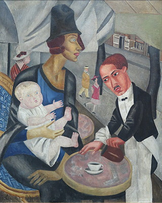 Marie Vassilieff - Le café de la Rotonde (autoportrait)