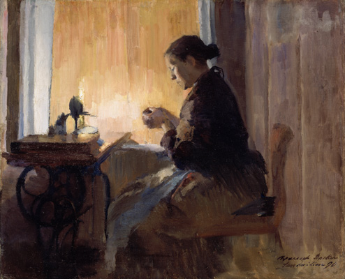 Harriet Backer, À la lumière de la lampe