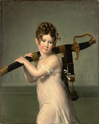Jeanne-Elisabeth Gabiou, Jeune fille tenant le sabre de son père
