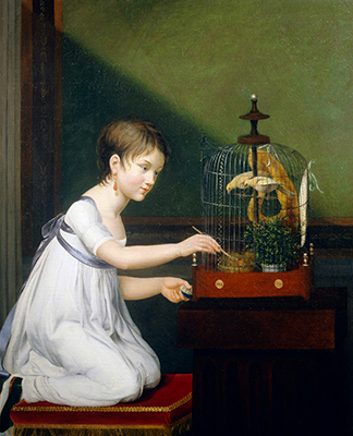 Jeanne-Elisabeth Gabiou, Fille avec une cage d'oiseau