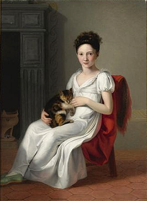 Jeanne-Elisabeth Chaudet, Jeune femme avec un chat