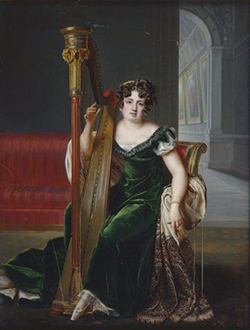 Aimée Zoé Lizinka de Mirbel, Portrait de Pauline Boyer à la harpe